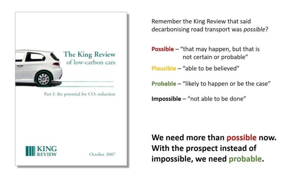 Decarbonising surface transport – probable, plausible or only&nbsp;possible?